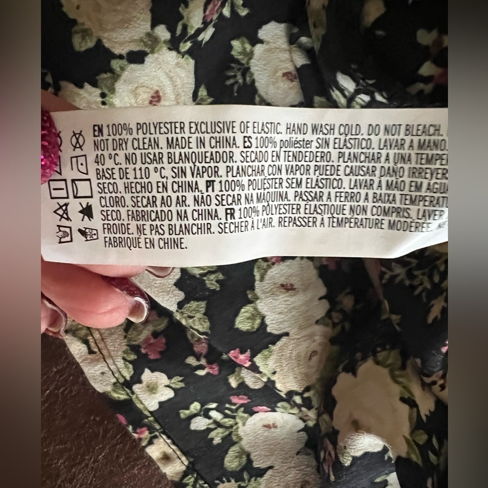 NWT forever 21 black midi floral dress tie back adjustable straps Small - Picture 7 of 7